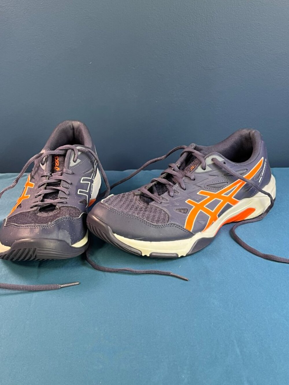 ASICS Gel-Rocket 11 Men’s Size 9.5 Blue Peacoat and Shock Orange - Picture 4 of 11